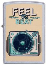 Zippo króm benzines öngyújtó - Feel the Beat lemezjátszó mintával (Z-190103-2)