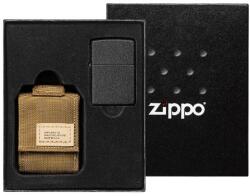 Zippo Black Crackle benzines öngyújtó ajándékszett taktikai tokkal (Z-151948)
