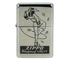 Zippo króm benzines öngyújtó - Windproof Lady retró mintával (Z-190105-4)