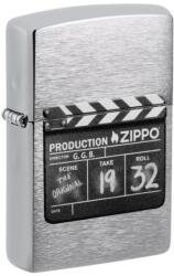 Zippo króm benzines öngyújtó - Movie Clapper Production filmcsapó tábla (Z-190113-6)