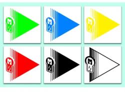 S3 Jelző nyilak területek Trial / Enduro (50 darabos készlet) (PIROS * KÉK * FEHÉR * FEKETE * SÁRGA * ZÖLD) Z-006 (Z-006)