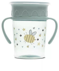 Lorelli My Friend Tanulópohár Szilikon 360°-os itatócsőrrel, Zöld méhecske 12+ hó (275 ml/db) - diaper