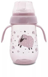 Lorelli My Friend Tanulópohár Aszimmetrikus szilikon csőrrel, Rózsaszín bárány 6+ hó (250 ml/db) - diaper