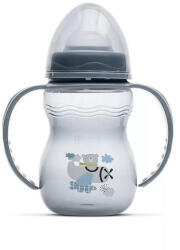 Lorelli My Friend Cumisüveg 0+-os cumival, Kék maci Fogóval széles szájú 0+ hó (250 ml/db) - diaper