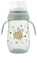 Lorelli My Friend Tanulópohár Aszimmetrikus szilikon csőrrel, Zöld méhecske 6+ hó (250 ml/db) - diaper