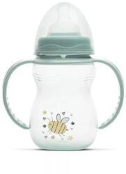 Lorelli My Friend Cumisüveg 0+-os cumival, Zöld méhecske Fogóval széles szájú 0+ hó (250 ml/db) - diaper