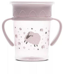 Lorelli My Friend Tanulópohár Szilikon 360°-os itatócsőrrel, Rózsaszín bárány 12+ hó (275 ml/db) - diaper