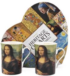 Queen Isabell Leonardo de Vinci porcelán bögre szett 300 ml - szív díszdobozos - Mona Lisa (IMO-PP-W25DV191B-25049)