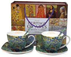 Queen Isabell Van Gogh Íriszek porcelán csésze aljjal, kanállal szett - 250 ml - díszdobozban (IMO-PP-W25VG160A-23076)