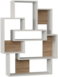 Timeless Home Raft asimetric modern 132x101x22cm alb-stejar (ASI30006) Raft