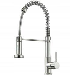 MYQualife Konyhai Csaptelep Mosogató Kihúzható Kifolyócső Ezüst Nikkel (K4)