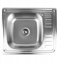 Silesia Emalia Acél mosogató 1 kamrás 60x50x18cm téglalap alakú, jobbos csepegtetővel (LS-6050)
