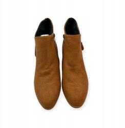  Női velúrbőr bakancs barna magassarkú 39-es méret cipzáras (KN13/76-4)