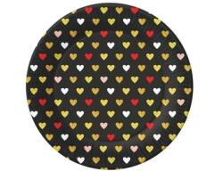 GoDan Xoxo papírtányér - fekete, 18 cm, 6 db, Xoxo kollekció