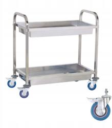 Royal Catering Acél pincérkocsi 2 polcos, mély polcokkal (10010080) - allegro - 46 325 Ft