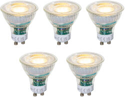 LUEDD 5 darabos GU10 50 mm-es dimmelhető LED izzókészlet átlátszó 2, 5 W 450 lm 2700K (03407)