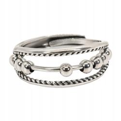 CalmRings Ezüst Gyűrű mozgatható golyók stresszoldó, ajándék ékszer