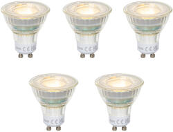 LUEDD 5 darabos GU10 50 mm-es LED izzókészlet átlátszó 2, 5 W 450 lm 2700 K (03406)