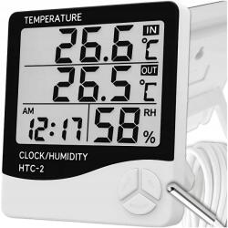 MEMFLOW Szobahőmérő Digitális Elektronikus Higrométer Fehér Időjárás Állomás (TERMOMETR POKOJOWY CYFROWY MEMFLOW)