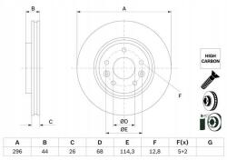 Bosch Féktárcsa Renault Első Koleos 1, 3 TCE/1, 6 DCI 16-