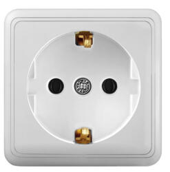  Priza simpla aplicata cu împamantare, 16A/250V, alba (PS-1806)