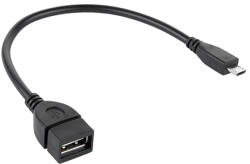  Cablu OTG USB-A mama la micro USB tata, 20 cm, pentru telefon si tableta (KPO2908)