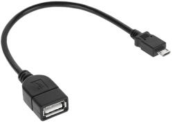  Adaptor cablu USB-A mama la Micro USB tata, 20 cm, negru (KPO2907)