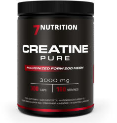 7Nutrition CREATINE PURE - Mikronizált Kreatin Monohidrát Kapszulák - 300 Kapszula - 100% Creatine Monohydrate - 7Nutrition