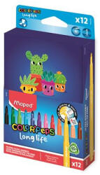 Maped Filctoll készlet, 3, 7 mm, kimosható, dobozos, MAPED „Color'Peps Long Life 2, 12 különböző szín (IMA844006)