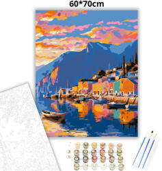 Vízparti tükröződés - számfestő készlet - 60×70 cm (Keretre feszítve)