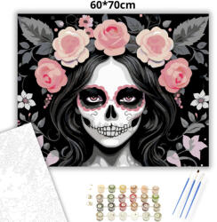  Sötét rózsakoszorú - számfestő készlet - 60×70 cm (Keretre feszítve)
