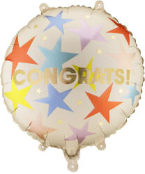  Congrats fólia lufi, kerek, 35x35 cm, több színben (FB339)