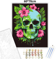  Vad virágos koponya - számfestő készlet - 60×70 cm (Keretre feszítve)