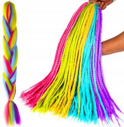  Szintetikus szálak 60 cm Haj színes szivárvány unicorn