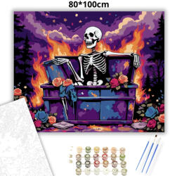  Pimasz csontváz - számfestő készlet - 80×100 cm (Keretre feszítve)