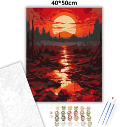  Vöröslő napkorong - számfestő készlet