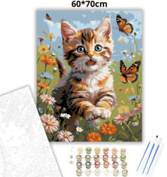  Kíváncsi pillangóvadász - számfestő készlet - 60×70 cm (Keretre feszítve)