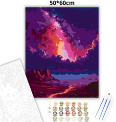  Viharos kanyargó út - számfestő készlet - 50×60 cm (Keretre feszítve)
