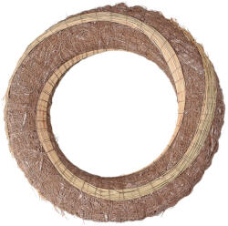 Valex Decor Szizállal bevont széna koszorúalap cirokkal díszítve 25cm/6cm - Bézs (KA3-25S)