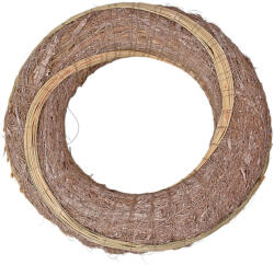 Valex Decor Szizállal bevont széna koszorúalap cirokkal díszítve 20cm/5cm - Bézs (KA3-20S)