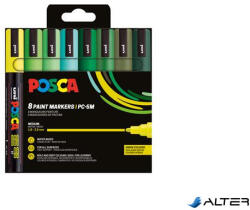 uni Dekormarker készlet, 1, 8-2, 5 mm, UNI "Posca PC-5M", 8 különböző zöld szín (302422441) - alter