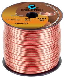  Cablu difuzor transparent 2x0, 35 mm2 din cupru, rola 100 m (KAB0303)