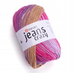 YARNART Jeans Crazy Fonal 50g/160m pamut akril melange színes c. 8217 (JEANS CRAZY 8217)