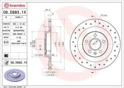 BREMBO Brzdový kotúč BREMBO 08. D883.1X (08.D883.1X)