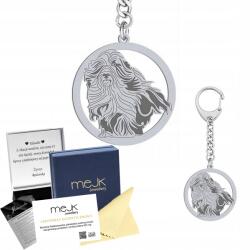Mejk Jewellery Ezüst kulcstartó kutyával Bearded Collie 925 Ajándék Ékszer Gravírozás Ingyenes (BRELOK Z BEARDED COLLIE)