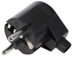  Stecher Schuko 90° WT-20 negru, unghi drept, pentru cabluri si prelungitoare (URZ3003)