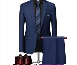  MD férfi öltöny blézer nadrág elegáns klasszikus Sötétkék Xxs
