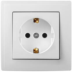  Priza simpla ST cu împamantare, montaj sub tencuiala 16A/250V, alb (PS-2506)