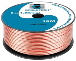  Cablu difuzor CCA 2x1.0 mm transparent, rola 10 m pentru boxe (KAB0395)