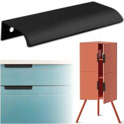 MEMFLOW Bútorfogantyú Élvédő Fekete Matt 200mm Lekerekített Szekrényfiókhoz (UCHWYT MEBLOWY CZARNY KRAWĘDZIOWY DO KUCHNI)